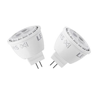 LE 3W MR11 GU4.0 LED Bulbs, Not Dimmable, 35W Halogen Bulbs Equivalent, 12V AC/DC, 230lm, 36° Beam Angle, Daylight White, 6000K, GU4 Base, LED Light Bulbs, Spotlight, Pack of 2 Units