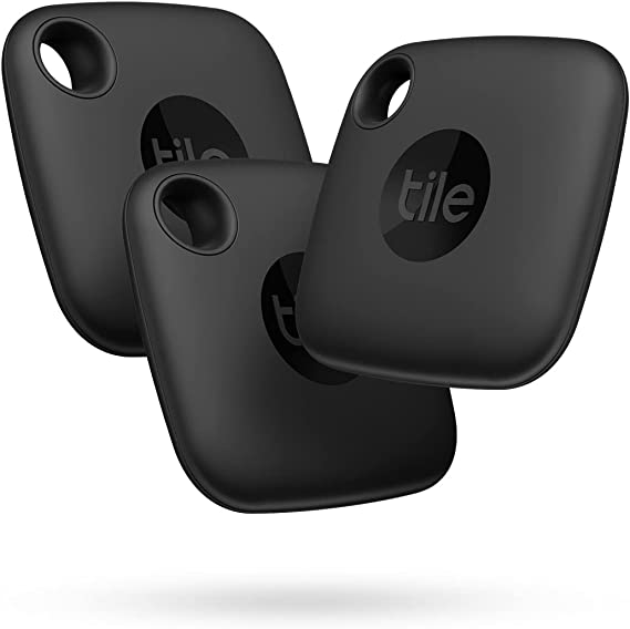 Tile Mate (2022) 3-Pack, Black. Bluetooth Tracker, Keys Finder and Item Locator for Keys, Bags and More; Up to 250 ft. Range. Water-Resistant. Phone Finder. iOS and Android Compatible.