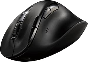 ELECOM EX-G PRO Ergonomic Mouse, Multi-Device Bluetooth or Wireless USB, Silent Click 8 Button, 1000/2000 DPI, Rechargeable, High-Speed Scroll Tilt, for Windows, macOS, Laptop, PC, Tablet (X-Large)