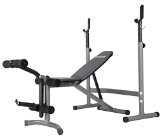 Body Champ Olympic Weight Bench with Leg Developer GraySilver
