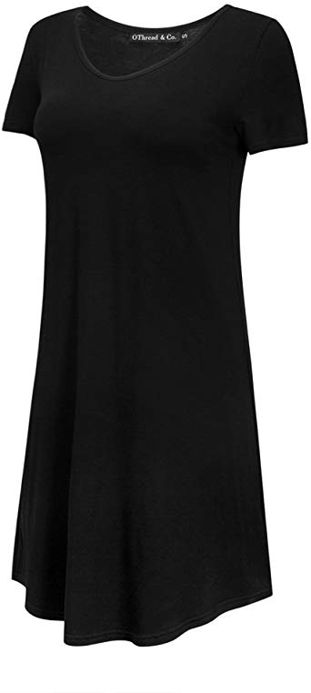 OThread & Co. Women's Nightshirt Comfy Sleepwear Knit Nightdress Short Sleeve Nightgown