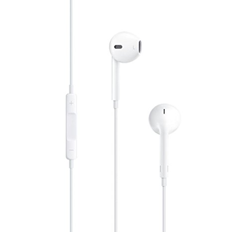 100% Genuine Apple Headphones for iPhone 4/5/6, iPod and iPad, EarPods with Microphone and Built in Handsfree Remote, MD827ZM/A - White