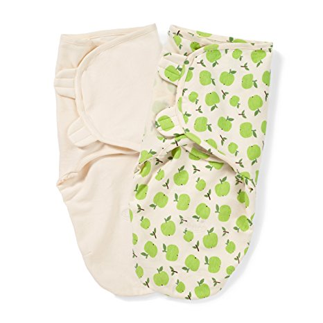 Summer Infant SwaddleMe Organic  Adjustable Infant Wrap, 7-14 Lbs, Small-Medium, Apple and Ivory