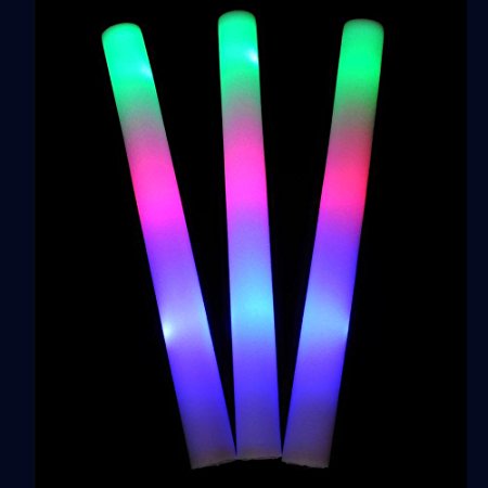 16" light Up Foam sticks, 3 Modes Colorful flashing LED Strobe Stick for Concerts, Parties and Events by Lifbeier, 22 Pieces