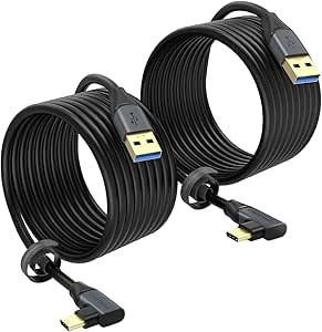 [2-Pack] 16FT Link Cable Compatible with Meta Quest Pro/Quest 2, CableCreation USB to USB C 3.1 Cable 5Gbps Super Speed VR Headsets Accessories Gaming PC Link Cable 5 Meters