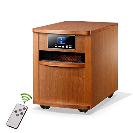 Homeleader Infrared Heater Portable Space Heater, with Remote Control, Digital Infrared Quartz Heater, 1500W, IWH-01