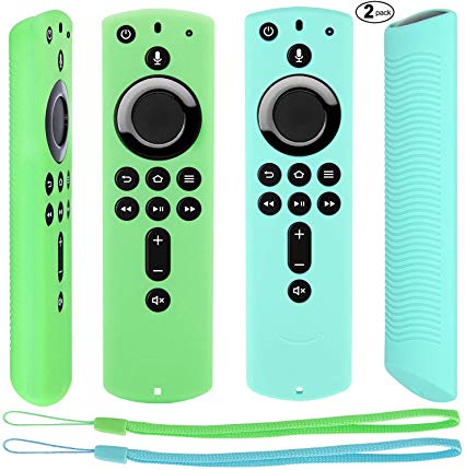 [2 Pack] Remote Cover Compatible with Fire TV Stick 4K Alexa Voice Remote Control, Lightweight Anti Slip Shockproof Protective Sleeve (Mint Green)