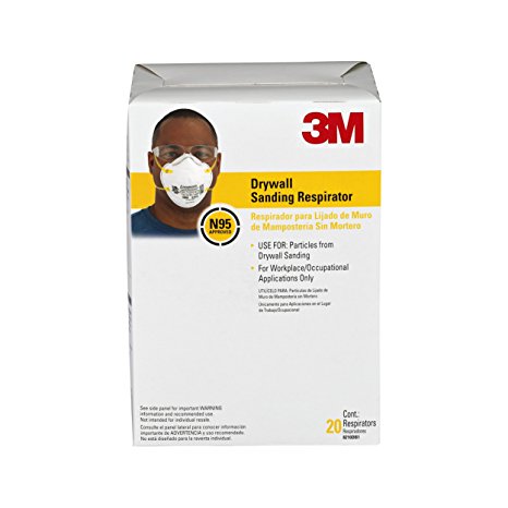 3M 8210DB1-A Drywall Sand Respirator, 20-Pack