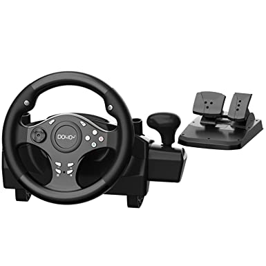 Steering Wheel for PC Racing wheel, Xbox Steering Wheel and Pedals and Shifter for Game PS4 /Xbox One Series X S /Playstation 3 /Nintendo Switch /Android by DOYO (Black)