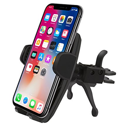 Car Phone Mount,PATEA car mount and air vent Car Phone Holder Universal Car Cradle Mount with Gravity Self-locking One-Touch Design and Anti-skid Base for iPhone X/8Plus/7Plus/6s, Galaxy S8/7 and More