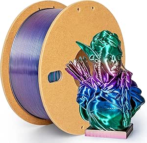 Silk Rainbow PLA Filament 1.75mm Silk PLA 3D Printer Filament Shiny Fast Color Changing Gradient Filament 3D Printing Filament Fit Most FDM Printers, 500g Spool(1.1lbs), Universe Series