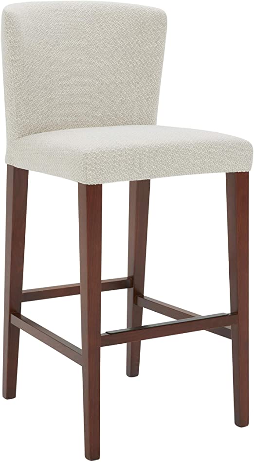 Amazon Brand – Rivet Eli Modern Curved-Back Barstool, 42.1"H, Stucco