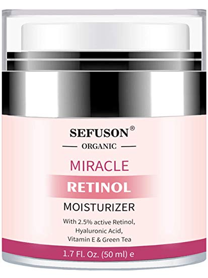 Retinol Moisturizer Cream, Pure Retinol Cream for Face and Eye Anti Aging Formula Reduces Wrinkles and Fine Lines, with 2.5% Active Retinol Hyaluronic Acid 1.7 Fl.Oz