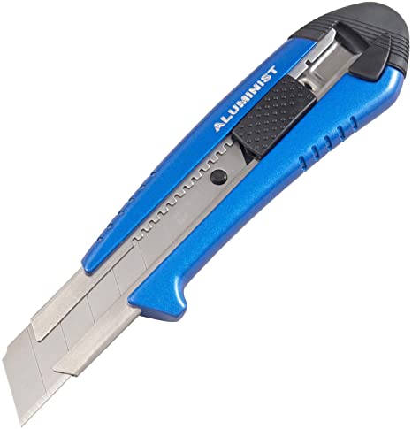 TAJIMA Utility Knife - 1" 7-Point Rock Hard Magazine Snap Blade Box Cutter with Auto Lock & 3 Rock Hard Blades - AC-700B