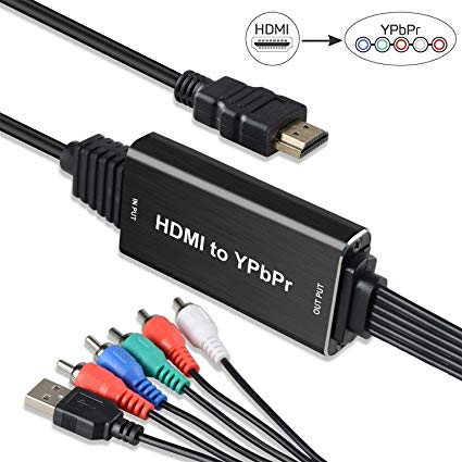 HDMI to YPbPr Converter, AOKEN HDMI to YPbPr Adapter Cable HDMI to 5RCA Component RGB YPbPr Converter Adapter, Support 1080P for DVD PSP Xbox 360 PS2 Nintendo to HDTV Monitor and Projector