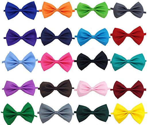 Glittermall Solid Color Adjustable Boys Kids Bow Tie Collection