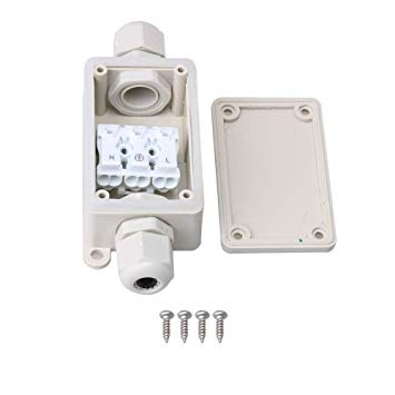 Mxfans White Outdoor Waterproof IP65 P02-3Terminal Wire Connector Junction Box
