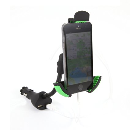 ETvalley Car Mount Car Smartphone Holder with Dual USB 2.1A Charger With Over Charge and Over Current Protection