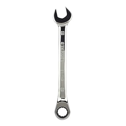 STANLEY STMT89943-8B 18mm Combination Stainless Steel Reversible Ratcheting Spanners (Silver)