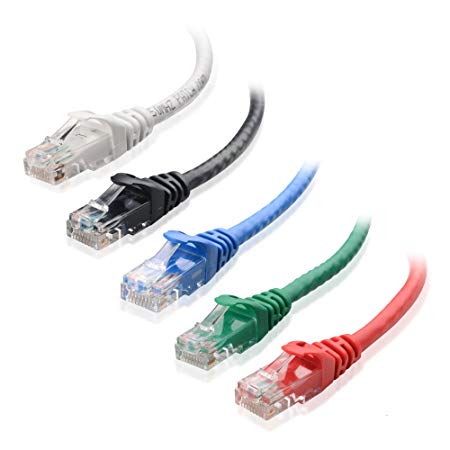 Cable Matters 5-Color Combo Snagless Cat6 Ethernet Cable (Cat6 Cable/Cat 6 Cable) 1 Foot - Available 1FT - 14FT in Length