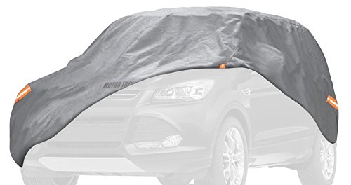 Motor Trend TrueShield Waterproof SUV & VAN Cover - Heavy Duty Outdoor Fleece-Lined Sonic Coating - Ultimate 6 Layer Protection - Cover Lock Included (L - max length 200")