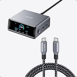 Anker Prime USB C to USB C Cable, 240W 6 ft & Anker 250W Ultra-Fast 6-Port GaN Charging Station