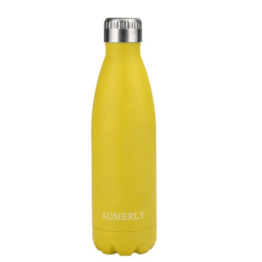 AOMERLY Insulated Water Bottle, Double Wall Vacuum Stainless Steel Water Bottle, S'well Cola Shape, No sweating, BPA Free, Keeps Cold & Hot, 17oz