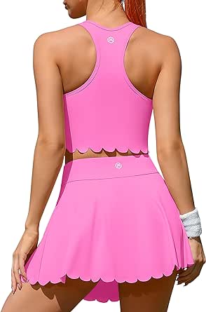 ATTRACO 2 Piece Tennis Dresses for Women Athletic Workout Dress with Shorts and Pockets