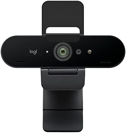 Logitech Brio 4K Webcam, Ultra 4K HD Video Calling, Noise-Canceling mic, HD Auto Light Correction, Wide Field of View, Works with Microsoft Teams, Zoom, Google Voice, PC/Mac/Laptop/MacBook/Tablet