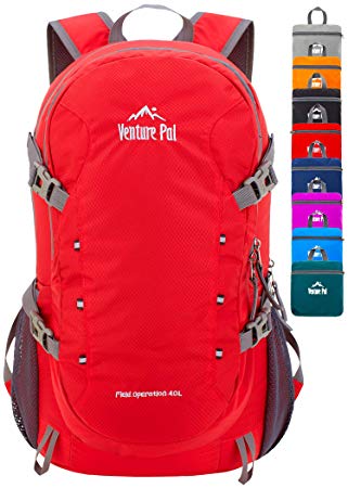 Venture Pal 40L Lightweight Packable Backpack with Wet Pocket - Durable Water Resistant Travel Hiking Camping Outdoor Daypack for Women Men