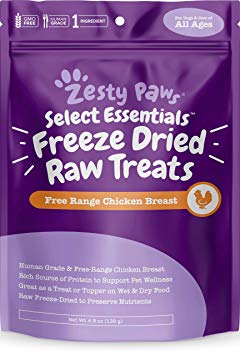 Freeze Dried Chicken Treats for Dogs & Cats - Raw Human Grade & Free Range Chicken Breast - Healthy Dog & Cat Training Snacks   Topper for Wet & Dry Food - Rich Source of Protein & Amino Acids