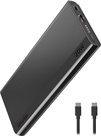 Slim Portable Charger 20W, USB C in & Out Power Bank Fast Charging, 10000mAh External Battery Charger for Phone 14 13 12 Pro, Samsung, Galaxy S21, S22, Google Pixel 4/6/6A/7/7Pro, LG, iPad Tablet