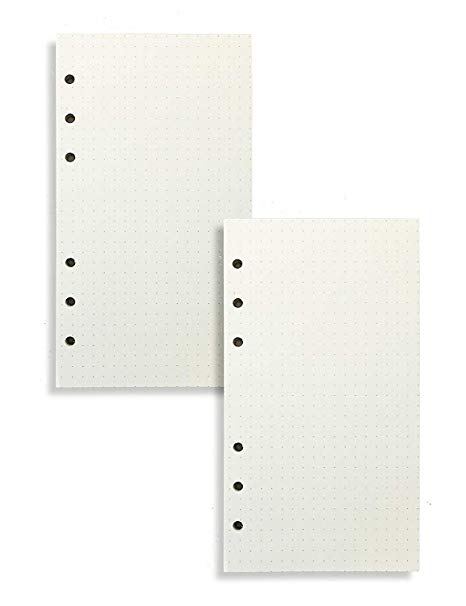 A6 Planner Inserts,Spiral Notebook Refill,6 Ring Binder Refill, Dotted Paper for Filofax -2 Pack