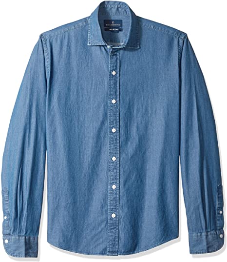 Buttoned Down Men's Slim Fit Indigo Denim Cotton Sport Shirt