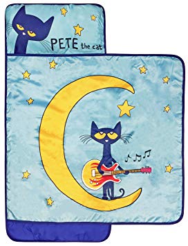 Pete The Cat Night Music Nap Mat - Built-in Pillow and Blanket - Super Soft Microfiber Kids'/Toddler/Children's Bedding, Ages 3-7 (Official Pete the Cat Product)