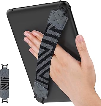 MoKo Security Hand-Strap for 9-11 Inch Tablet - iPad/iPad Pro/iPad Air/Kindle Fire HD/Samsung/Lenovo, High-Elasticity Versatile Hand Strap Lightweight Finger Grip Holder, Space Gray