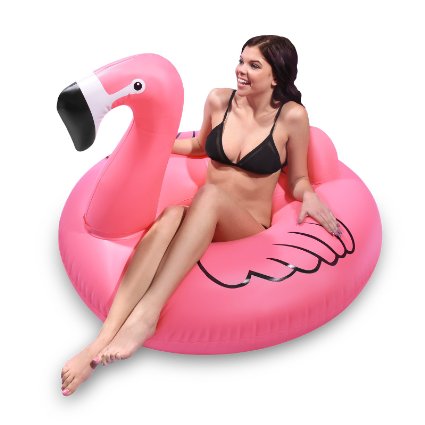 GoFloats Flamingo PartyTube Inflatable Raft, Float In Style (for Adults and Kids)