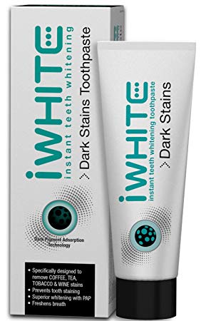 iWhite Dark Stains Teeth Whitening Toothpaste | Activated Charcoal | Breath Freshener