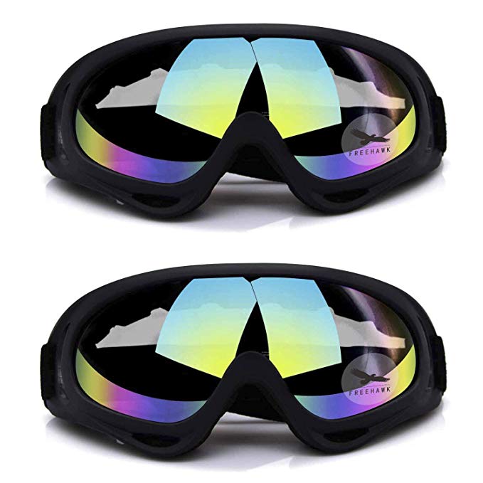 Freehawk Motorcycle Riding Goggles for Kids, Men Women, UV400 Protection, 2 Pack