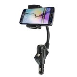 Mikobox Dual USB Ports Car Charger Mount with Cigarette Lighter Charger DC Port 360 Rotating Adjustable Car Mount Stand Holder for iPhone 6 5S 5C 5 4S 4 Samsung Galaxy Note 3 2 S4 SIV i9500 S3 SIII i9300 S2 SII 9100 Sony xperia z HTC One M7 Nokia lumia LG Nexus Smartphones