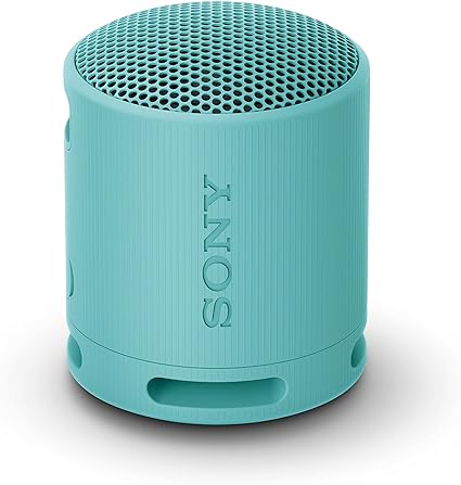 Sony SRS-XB100 Wireless Bluetooth Portable Lightweight Super-Compact Travel Speaker, Extra-Durable IP67 Waterproof & Dustproof, 16 Hour Battery, Versatile Strap, and Hands-Free Calling, Blue New