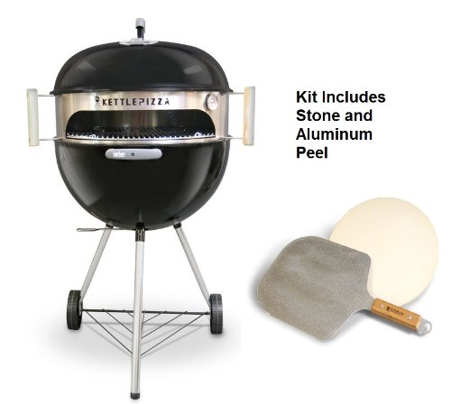 Made in USA KettlePizza Deluxe USA Pizza Oven Kit for Kettle Grills - Includes Stone and Metal Peel, KPDU-22