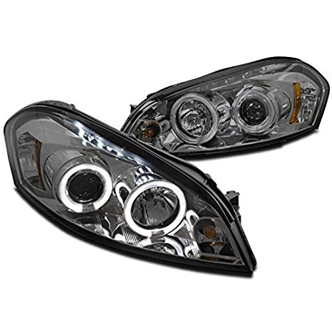 ZMAUTOPARTS 15 Chevy Impala/ Monte Carlo Halo DRL LED Projector Headlight Lamp Smoke