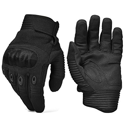 Army Military Hard Knuckle Tactical Combat Gloves Motorcycle Motorbike ATV Riding Full Finger Gloves for Men Airsoft Paintball Sport Biker