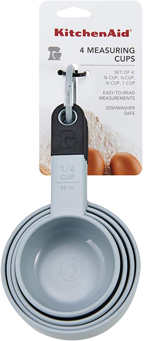 KitchenAid KE058OHMYA Classic Measuring Cups, Set of 4, Misty Blue/Black