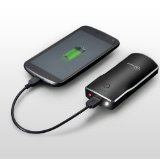 New Trent iTorch 5200mAh Ultra Portable USB Port External Battery ChargerPower Pack for Smartphones and more wbuilt-in laser  flashlight