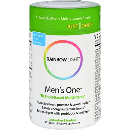 Rainbow Light Mens One Energy Multivitamin - Gluten Free - 30 Tablets (Pack of 2)