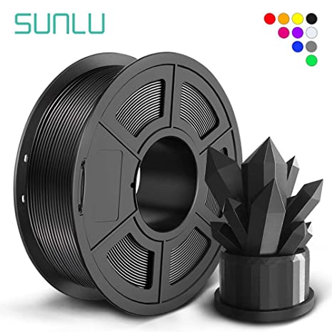 SUNLU PLA Filament 1.75mm for 3D Printer & 3D Pens, 1KG (2.2LBS) PLA 3D Filament Tolerance Accuracy  /- 0.02 mm, Black