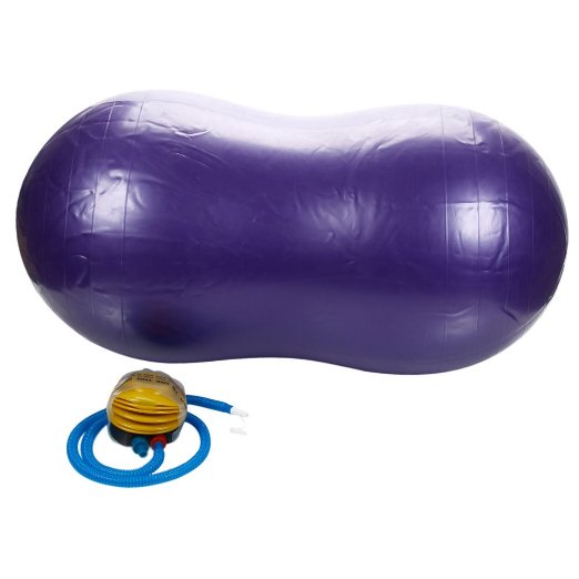 45*90CM PVC Peanut Shape Explosion Proof Fitness Yoga Exercise Ball with Inflatable Pump