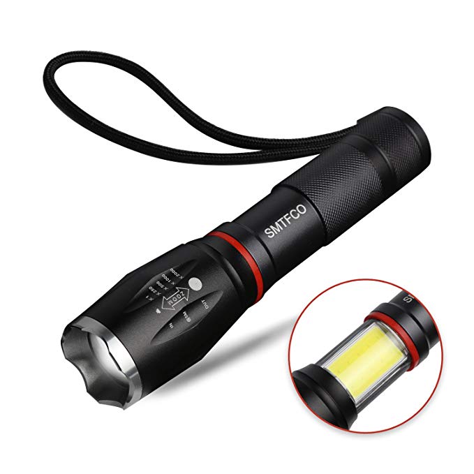 LED S800 Flashlight with COB Work Light and Magnet, High Lumen, Zoomable, 5 Modes, Water Resistant, As Seen on TV Flashlights - Best Camping, Emergency, Magnetic Light (1Pcs)